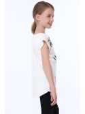 Cremefarbenes Libellen-T-Shirt für Mädchen NDZ8315 – Online-Shop – Boutique